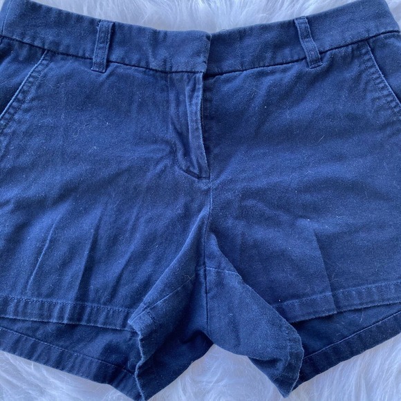 J. Crew Shorts Sz 4 Weathered Classic Twill City Fit Broken in Chino Navy Womens - Picture 2 of 10